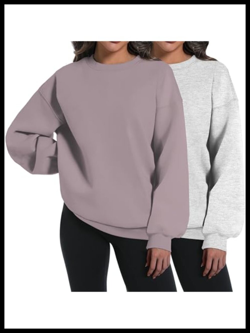Oversized Crewneck Sweatshirt Hoodie Long Sleeve Pullover Cozy Fleece Lined Top